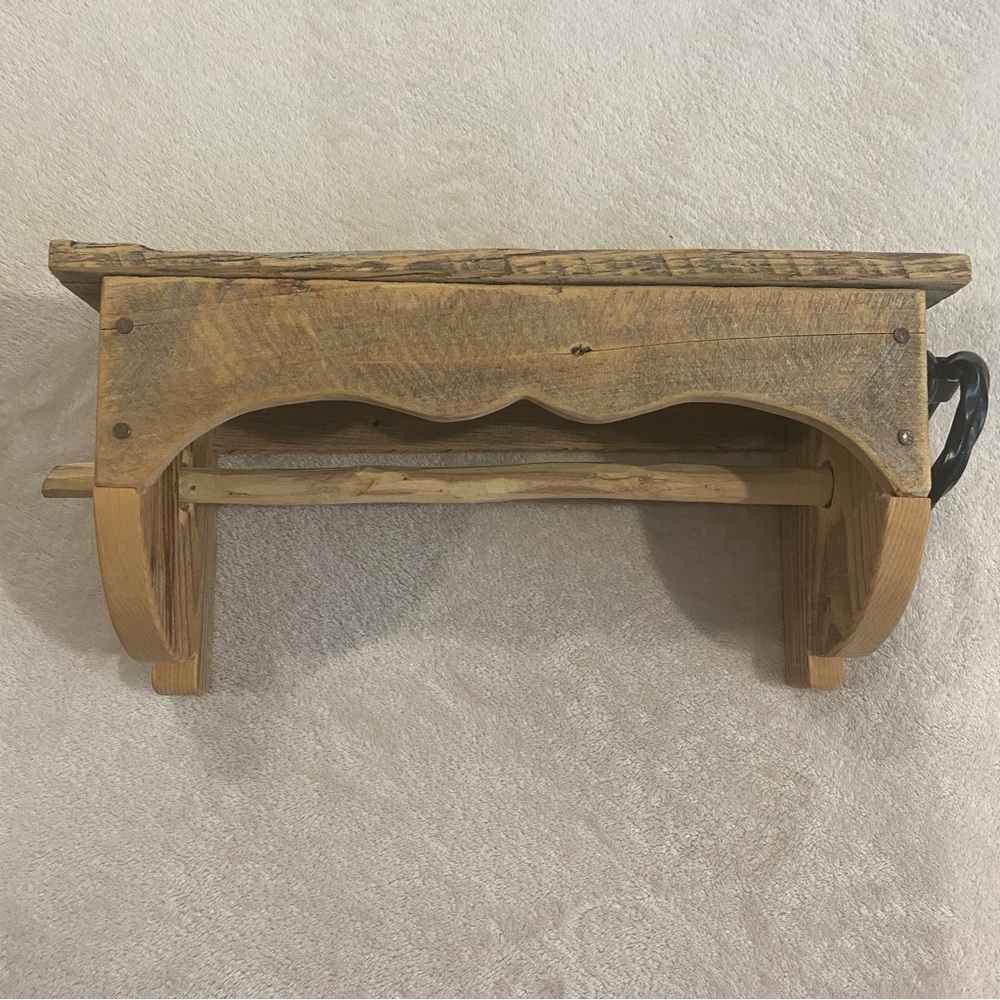 Handmade Wood and Metal Paper Towel Holder